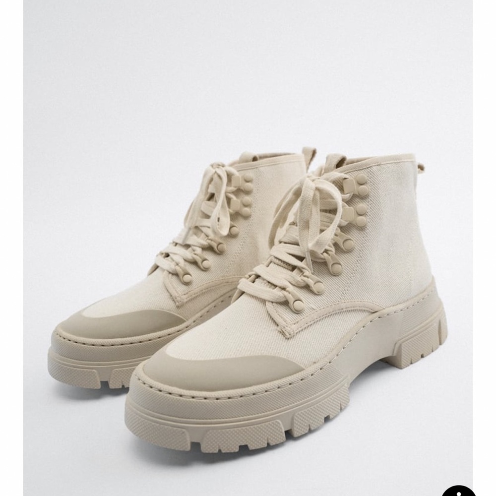 Zara Canvas Boot With Lug Sole - image 1